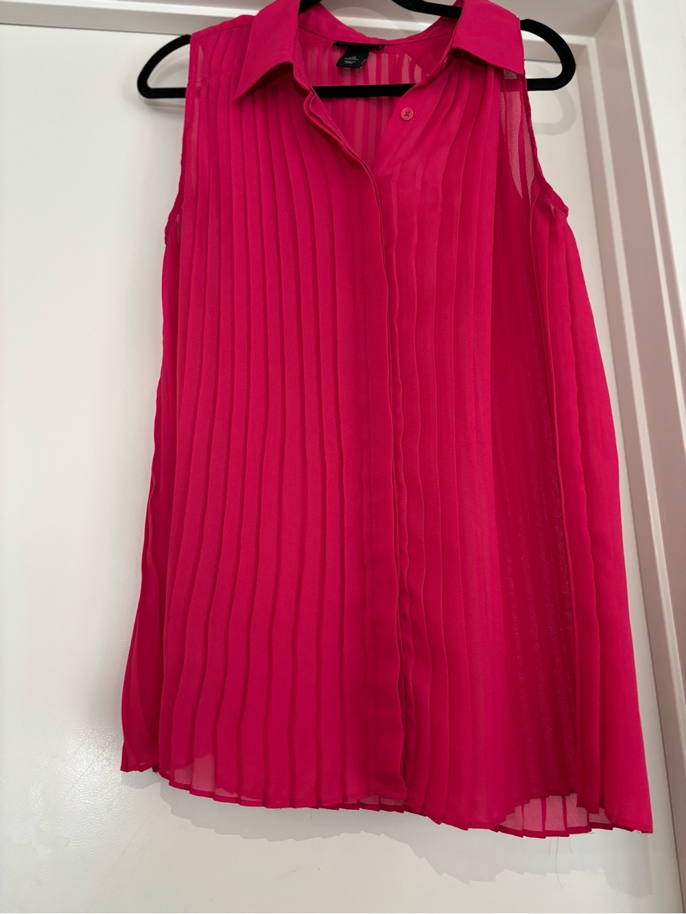 Lane Bryant Hot Pink Pleated Sleeveless Tunic